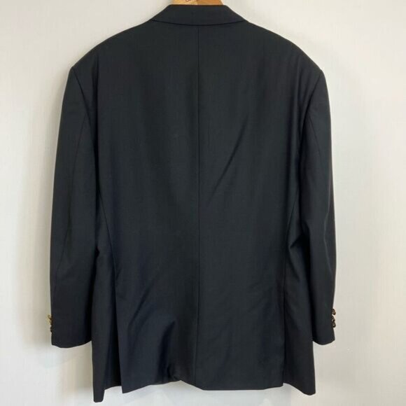 Vintage De Verli Paris Mens 46R Black Super Fine Merino Wool Blazer Suit Jacket - Picture 7 of 12